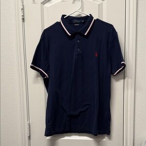 Polo by Ralph Lauren Navy Polo with Red & White Trim